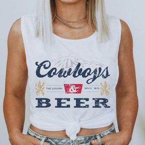 Cowboys and Beer CROP TOP, Country Tank, Western Tank, Cropped tee